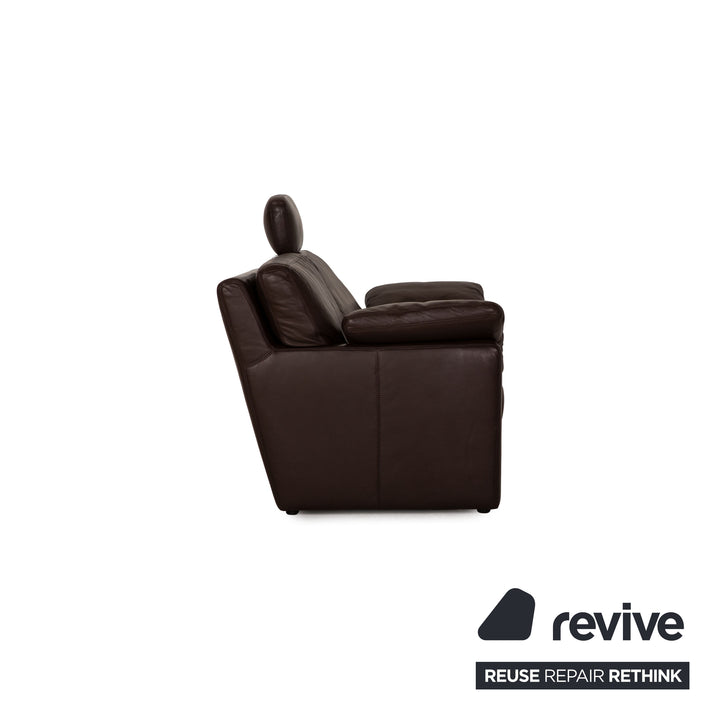 Musterring MR2830 Leather Three Seater Brown Sofa Couch