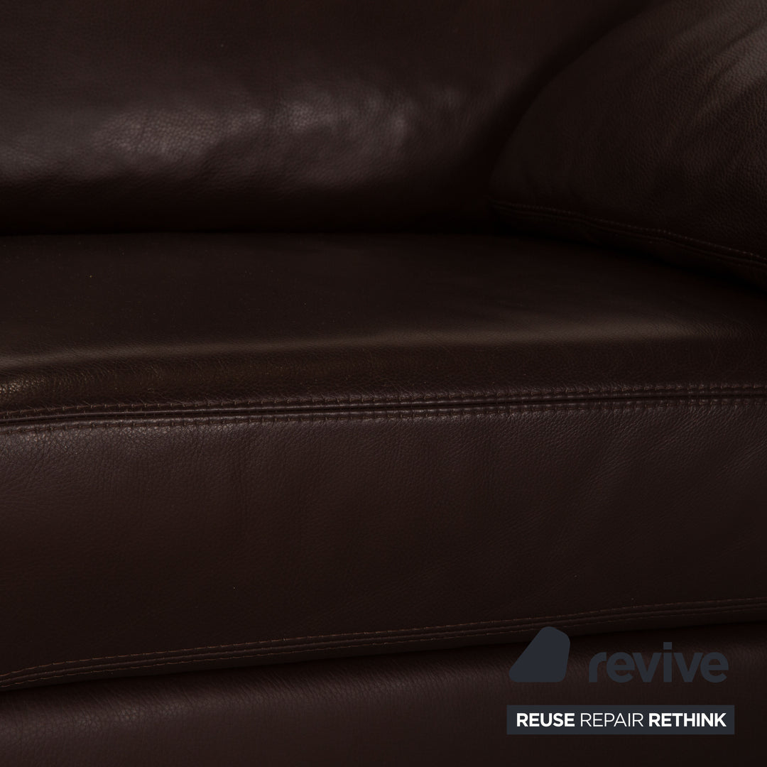 Musterring MR2830 Leather Three Seater Brown Sofa Couch
