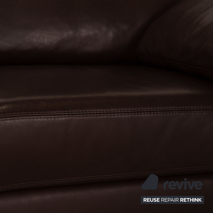 Musterring MR2830 Leather Three Seater Brown Sofa Couch