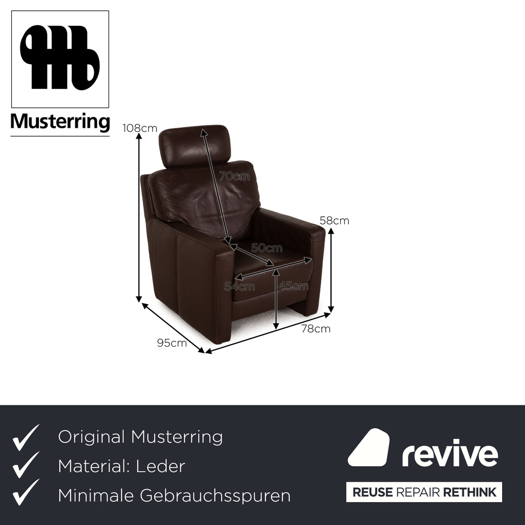 Musterring MR2830 leather armchair brown