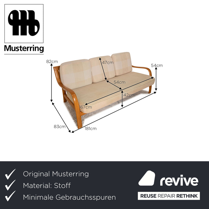 Musterring Stoff Dreisitzer Creme Sofa Couch