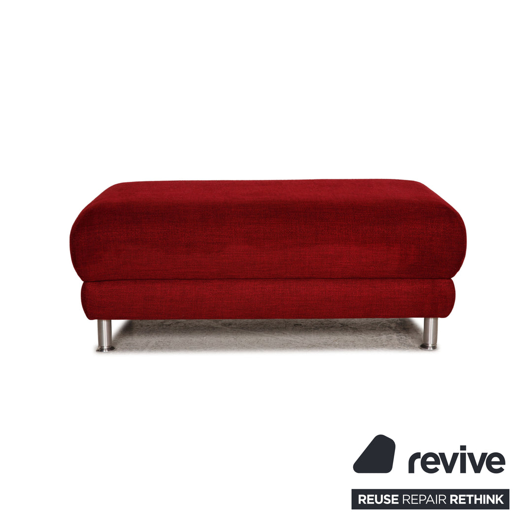 Musterring Stoff Sofa Garnitur Rot Ecksofa Hocker