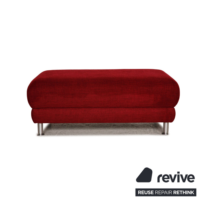 Musterring Stoff Sofa Garnitur Rot Ecksofa Hocker