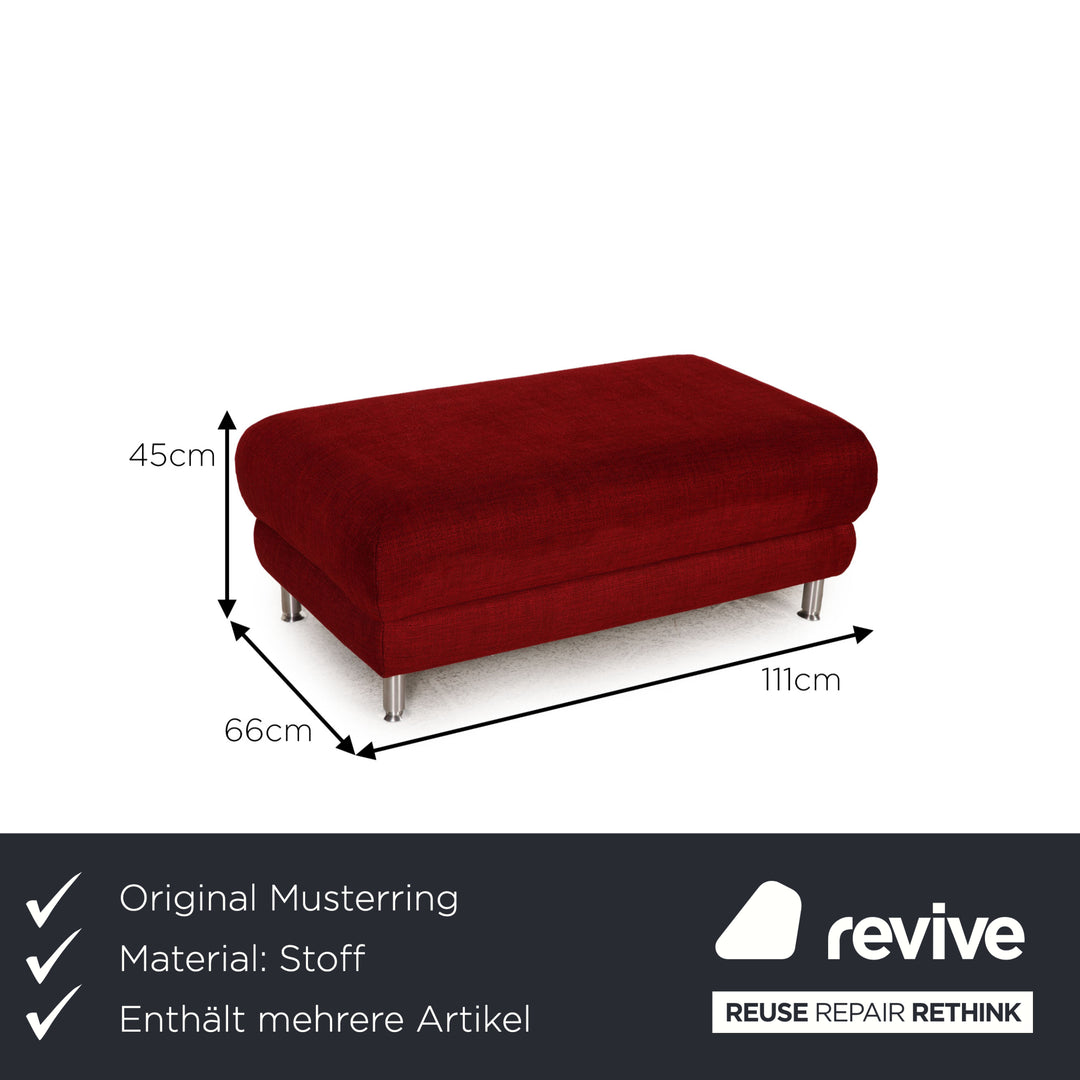 Musterring Stoff Sofa Garnitur Rot Ecksofa Hocker