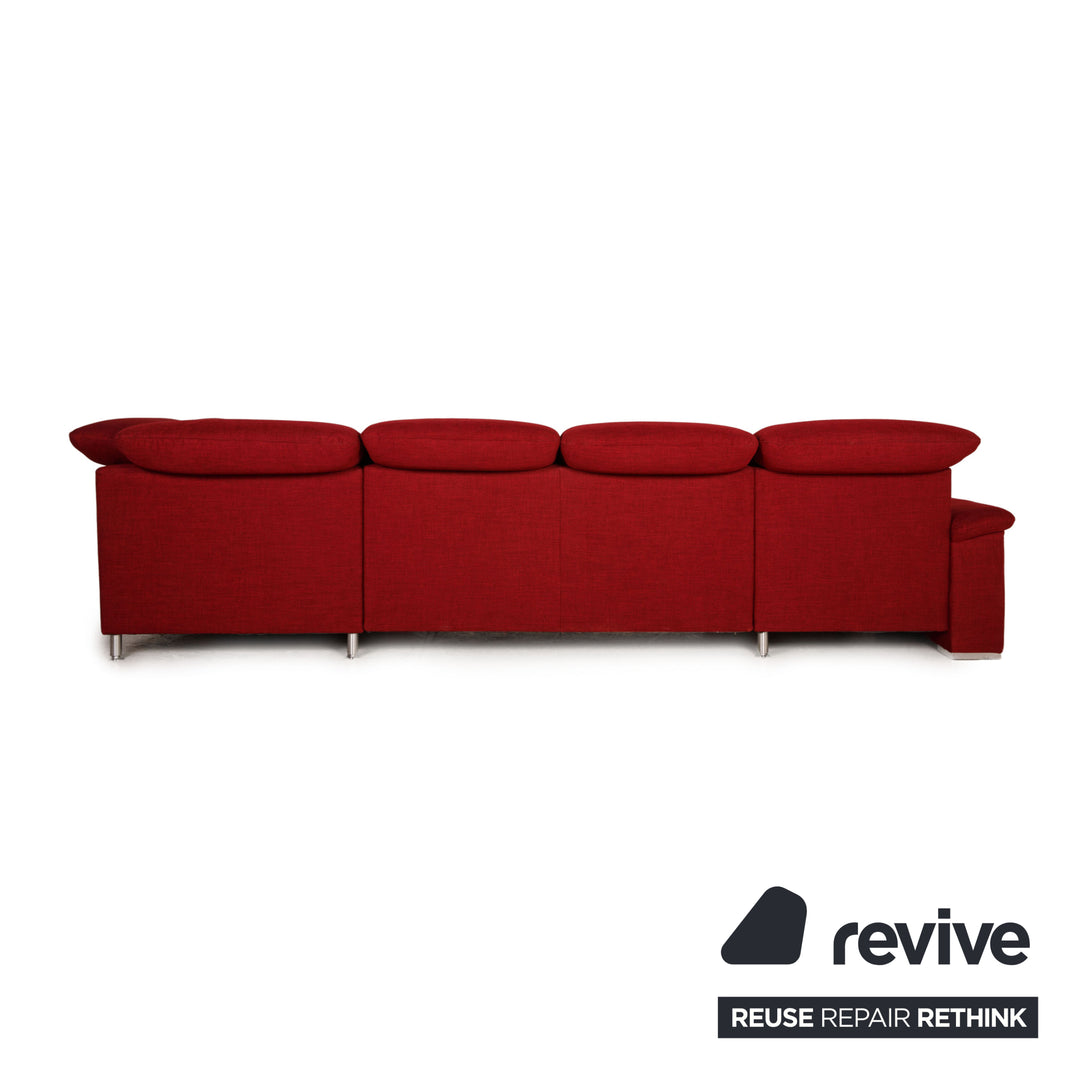 Musterring Stoff Sofa Garnitur Rot Ecksofa Hocker