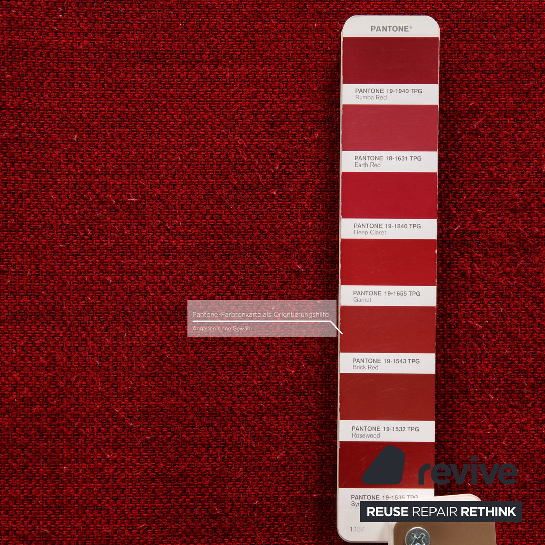 Musterring Stoff Sofa Garnitur Rot Ecksofa Hocker