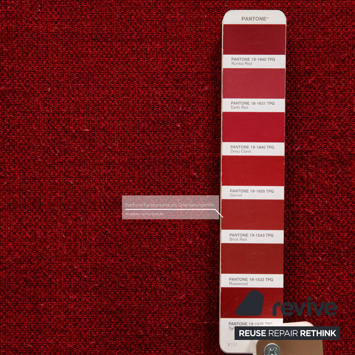 Musterring Stoff Sofa Garnitur Rot Ecksofa Hocker