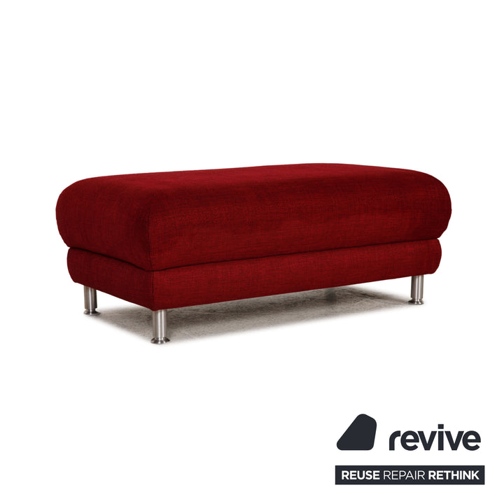 Musterring Stoff Sofa Garnitur Rot Ecksofa Hocker