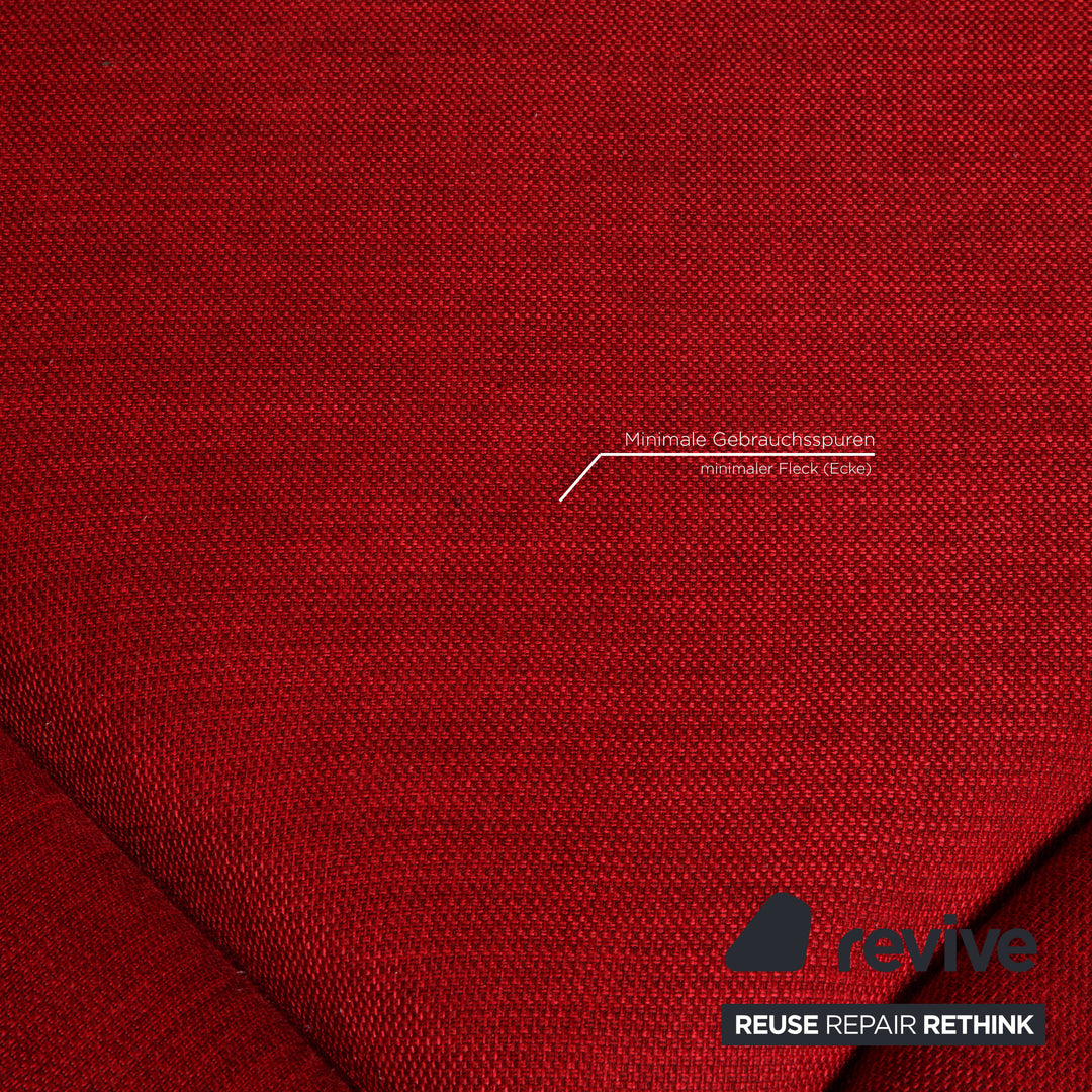 Musterring Stoff Sofa Garnitur Rot Ecksofa Hocker