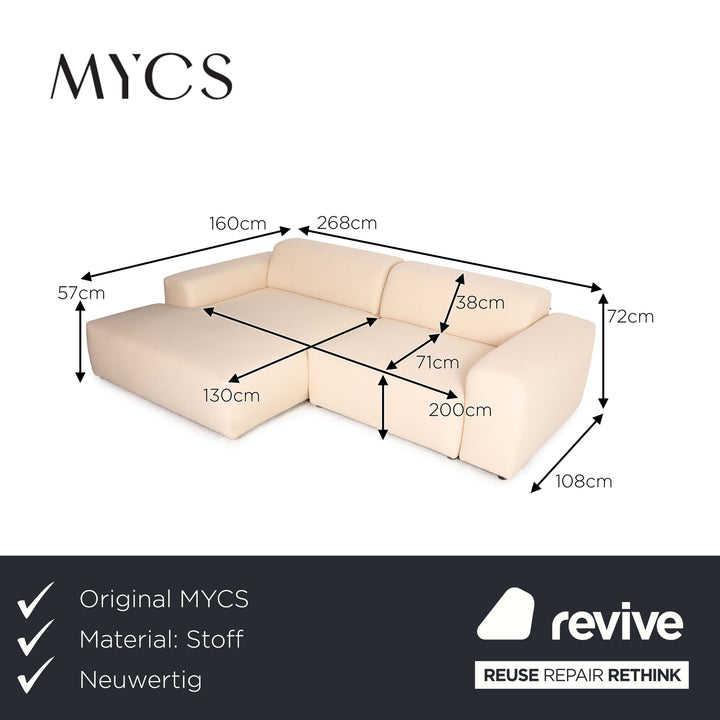 MYCS PYLLOW Stoff Ecksofa Creme Sofa Couch