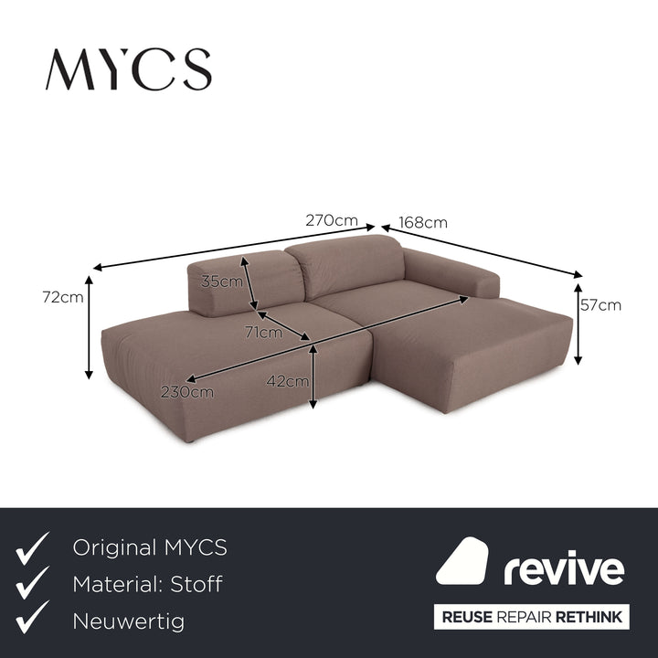 MYCS PYLLOW Canapé d'angle en tissu Gris Canapé Canapé