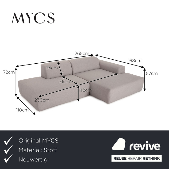 MYCS PYLLOW Stoff Ecksofa Grau Sofa Couch