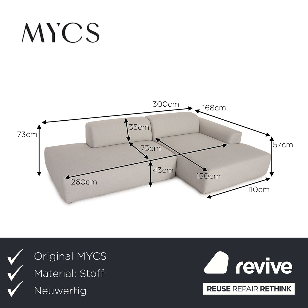 MYCS PYLLOW Canapé d'angle en tissu Gris Canapé Canapé