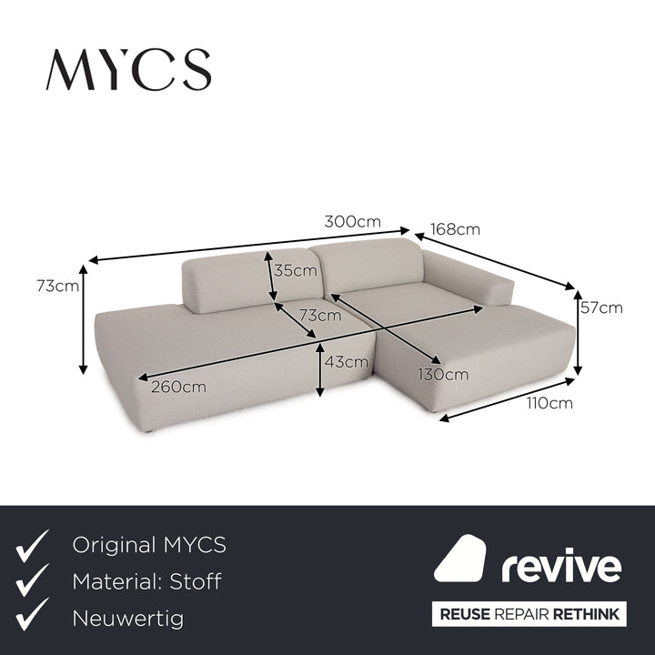 MYCS PYLLOW Canapé d'angle en tissu Gris Canapé Canapé