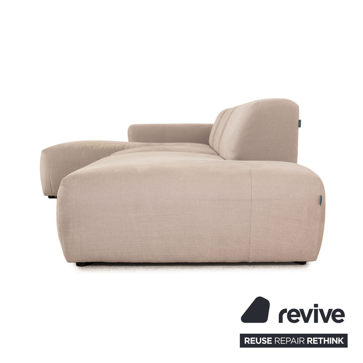 MYCS PYLLOW Stoff Ecksofa Grau Hellgrau Sofa Couch Recamiere links