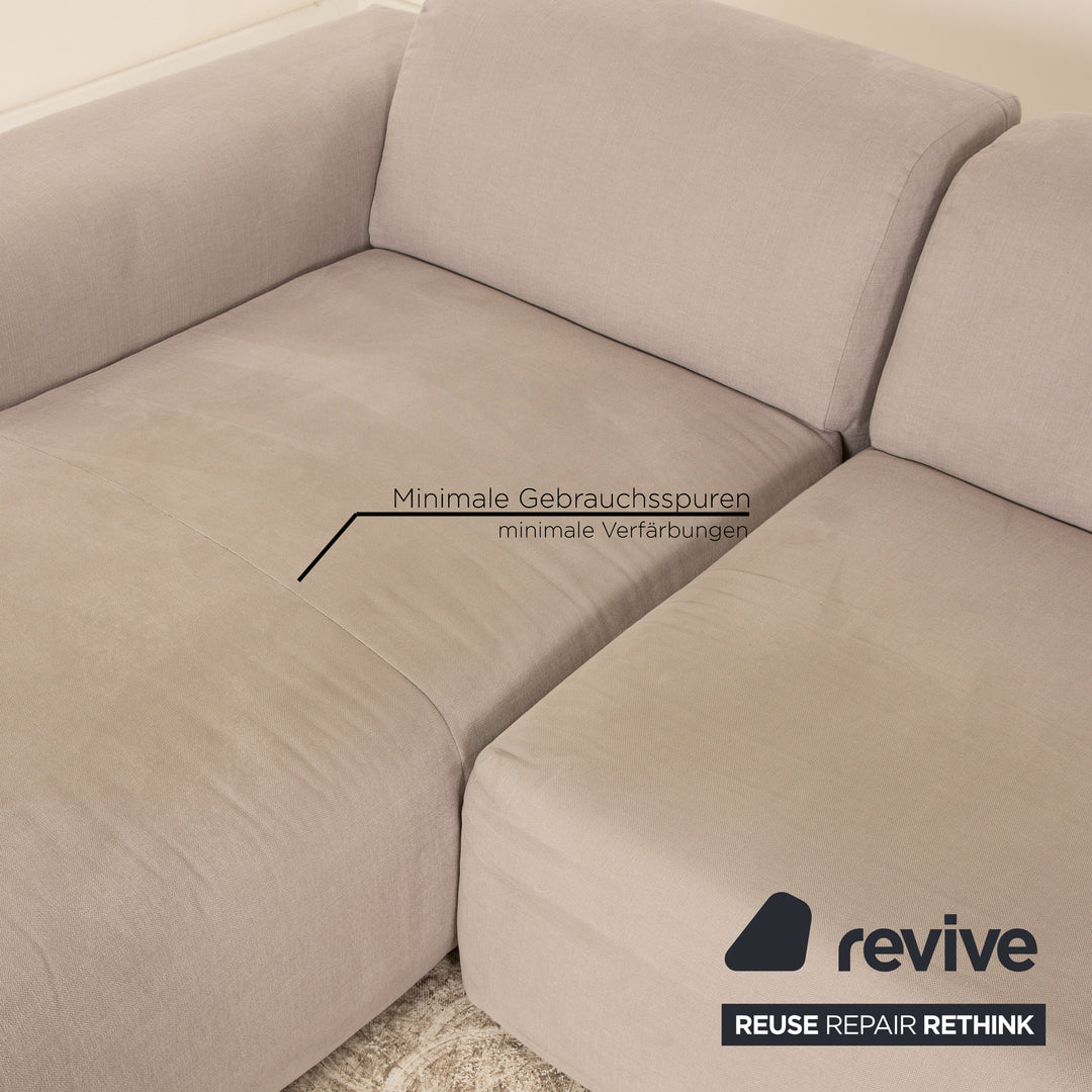 MYCS PYLLOW Stoff Ecksofa Grau Hellgrau Sofa Couch Recamiere links