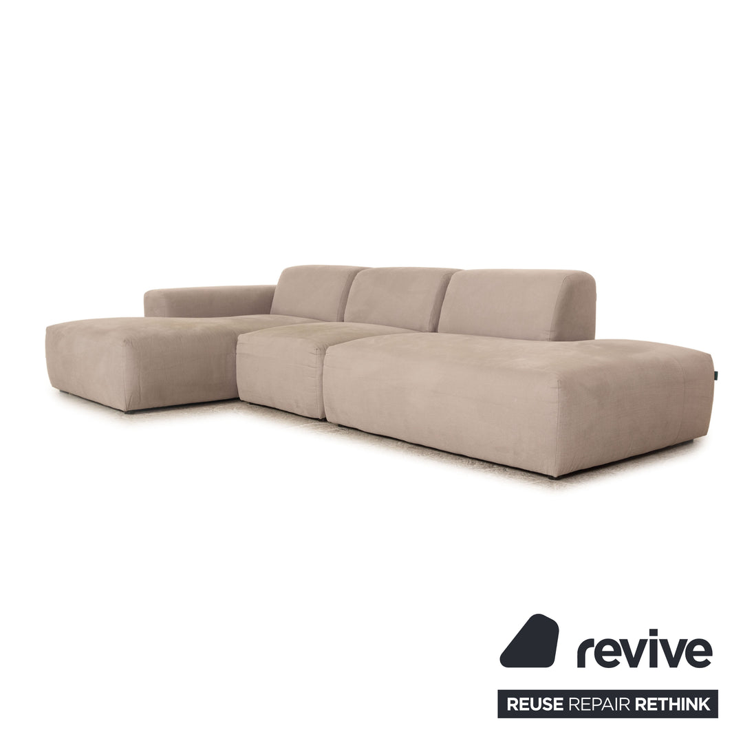 MYCS PYLLOW Stoff Ecksofa Grau Hellgrau Sofa Couch Recamiere links