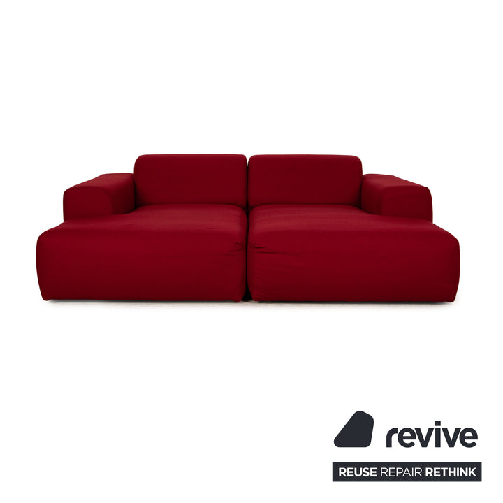 MYCS PYLLOW Fabric Corner Sofa Red Sofa Couch Double Lounger