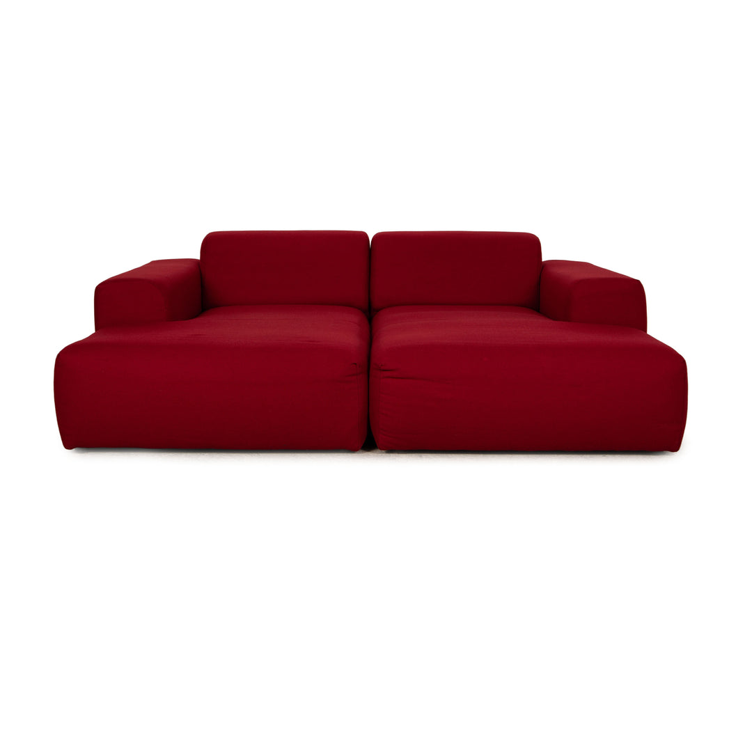 MYCS PYLLOW Fabric Corner Sofa Red Sofa Couch Double Lounger
