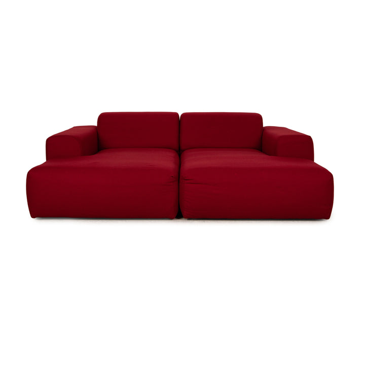 MYCS PYLLOW Fabric Corner Sofa Red Sofa Couch Double Lounger