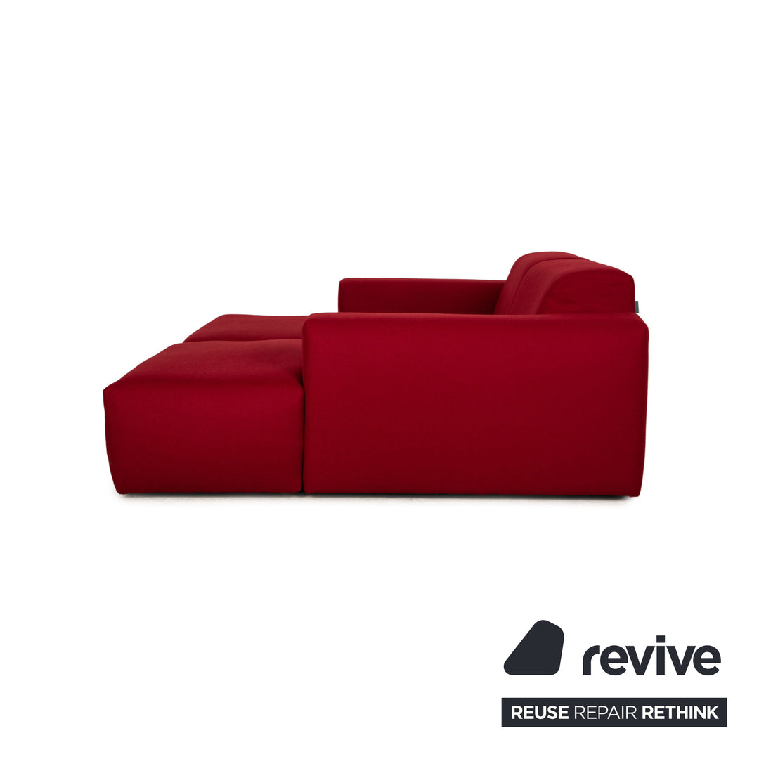 MYCS PYLLOW Fabric Corner Sofa Red Sofa Couch Double Lounger
