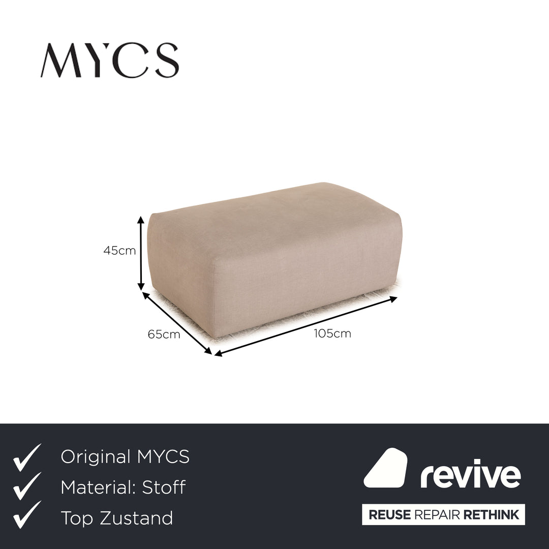 MYCS PYLLOW Tabouret en Tissu Gris Gris Clair