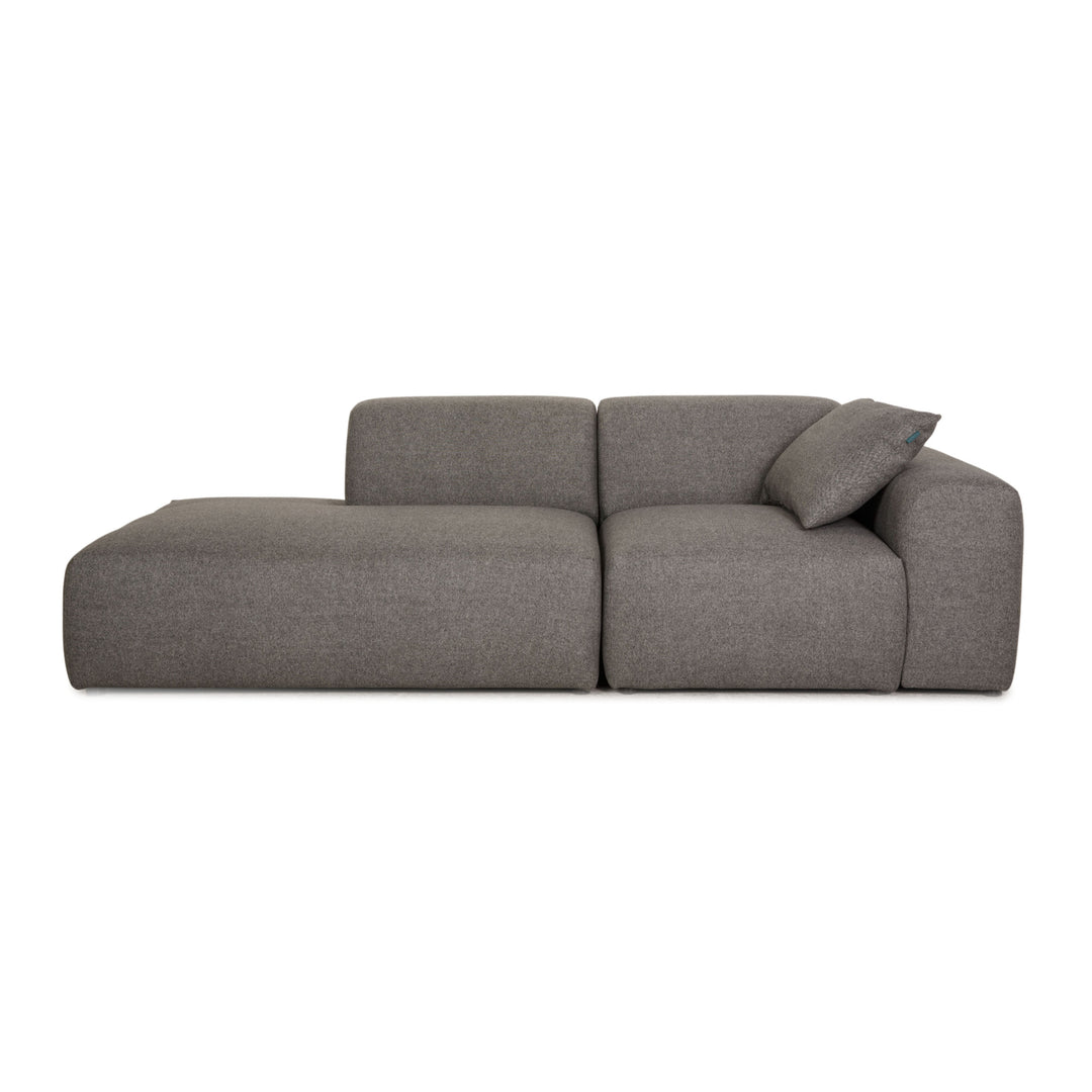 MYCS PYLLOW Stoff Sofa Grau Dreisitzer Couch