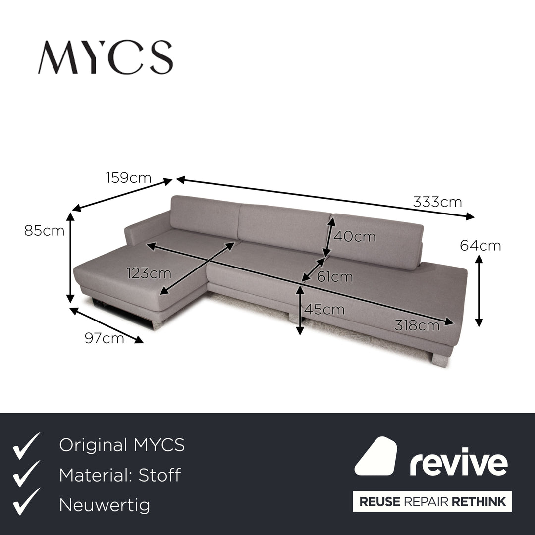 MYCS PYLLOW Fabric Sofa Gray Corner Sofa Couch