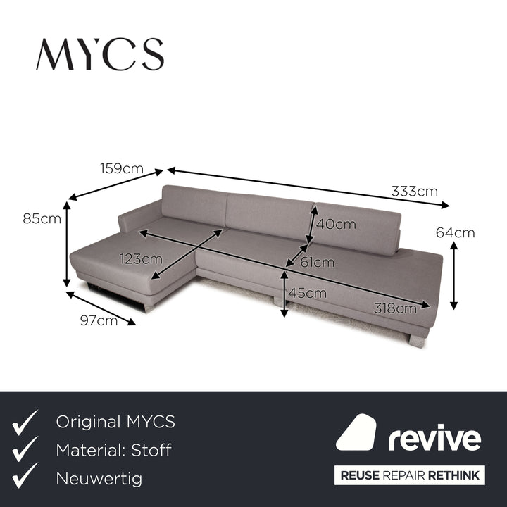 MYCS PYLLOW Fabric Sofa Gray Corner Sofa Couch