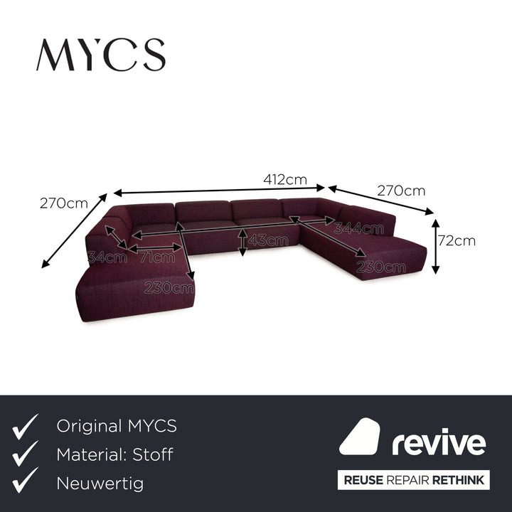 MYCS PYLLOW Stoff Sofa Lila EcksofaCouch