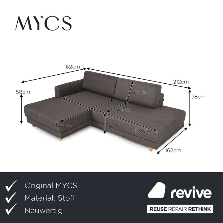 MYCS TYME Stoff Ecksofa Grau Sofa Couch