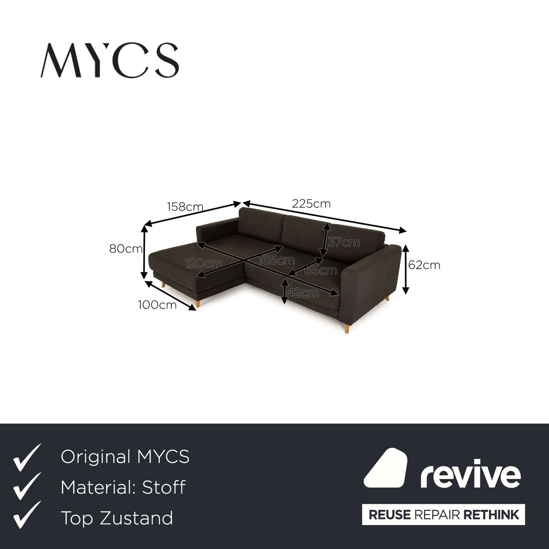 MYCS TYME fabric corner sofa gray sofa couch chaise longue left