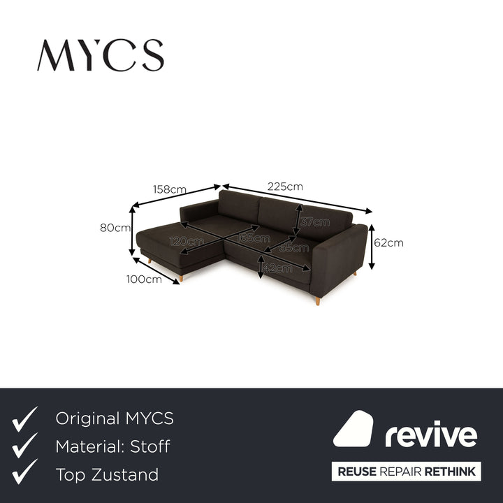 MYCS TYME fabric corner sofa gray sofa couch chaise longue left