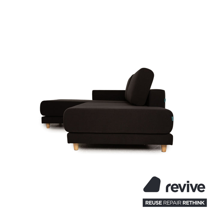MYCS TYME Stoff Ecksofa Schwarz Sofa Couch