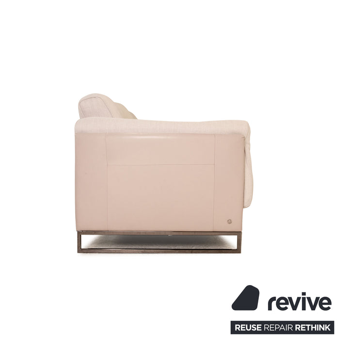 Natuzzi Armonia Stoff Grau Hellgrau Ecksofa Recamiere rechts