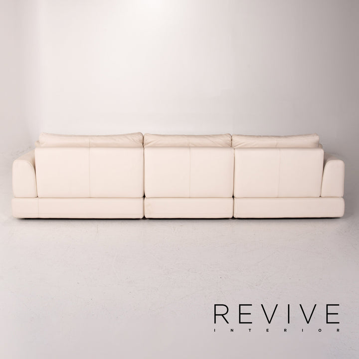 Natuzzi Diagonal 2375 Leder Ecksofa Creme Sofa Couch #14554