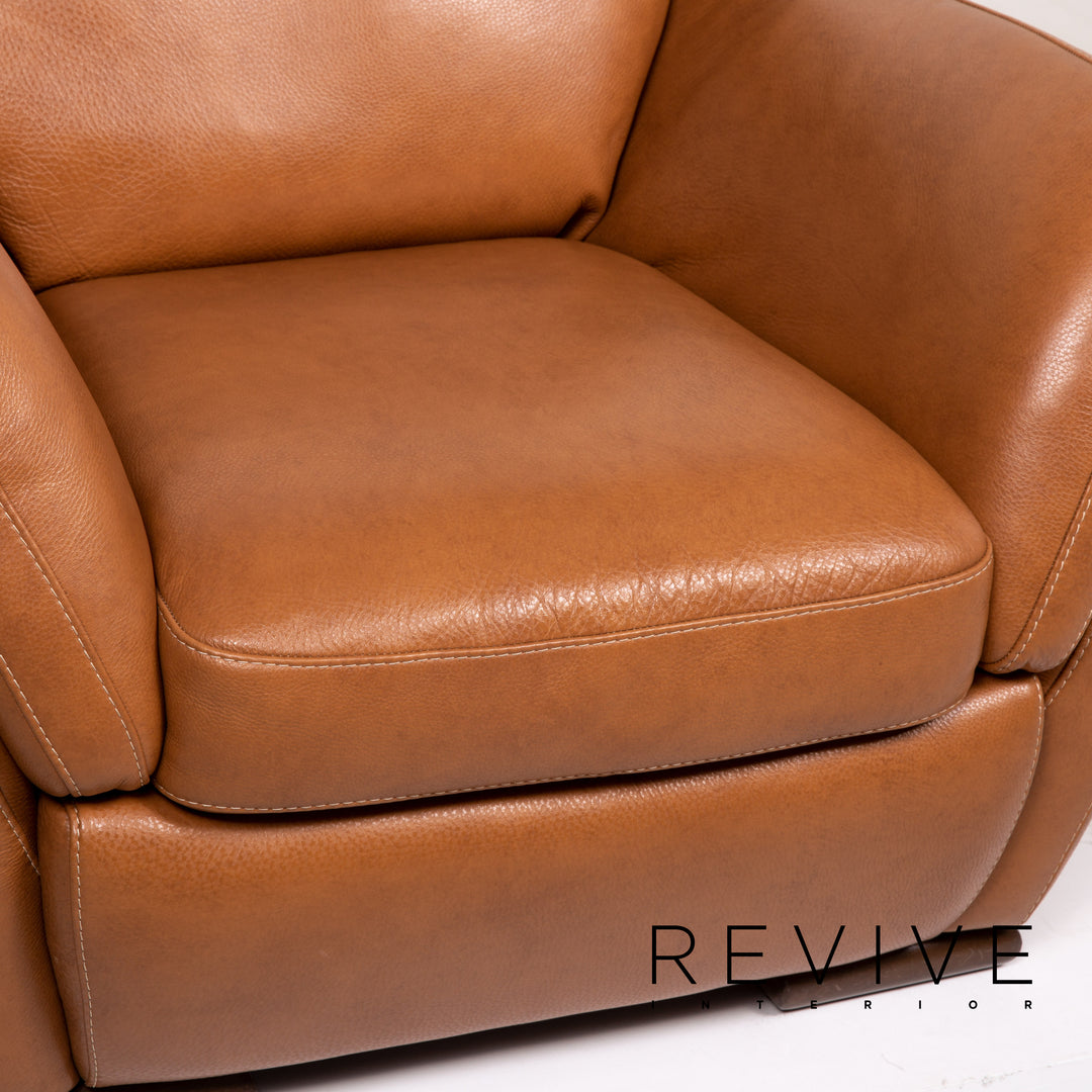 Natuzzi Editions Leder Sofa Cognac Braun #14404