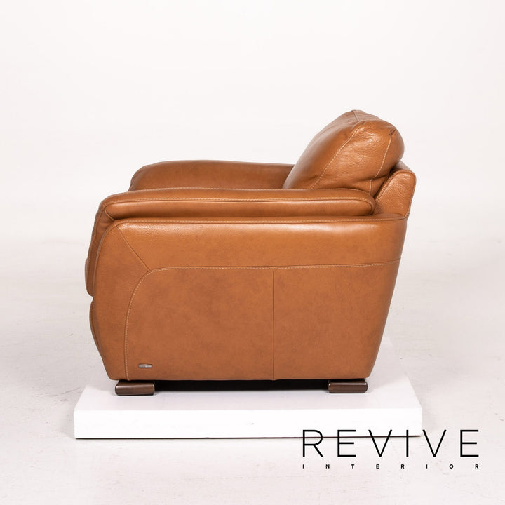 Natuzzi Editions Leder Sofa Cognac Braun #14404
