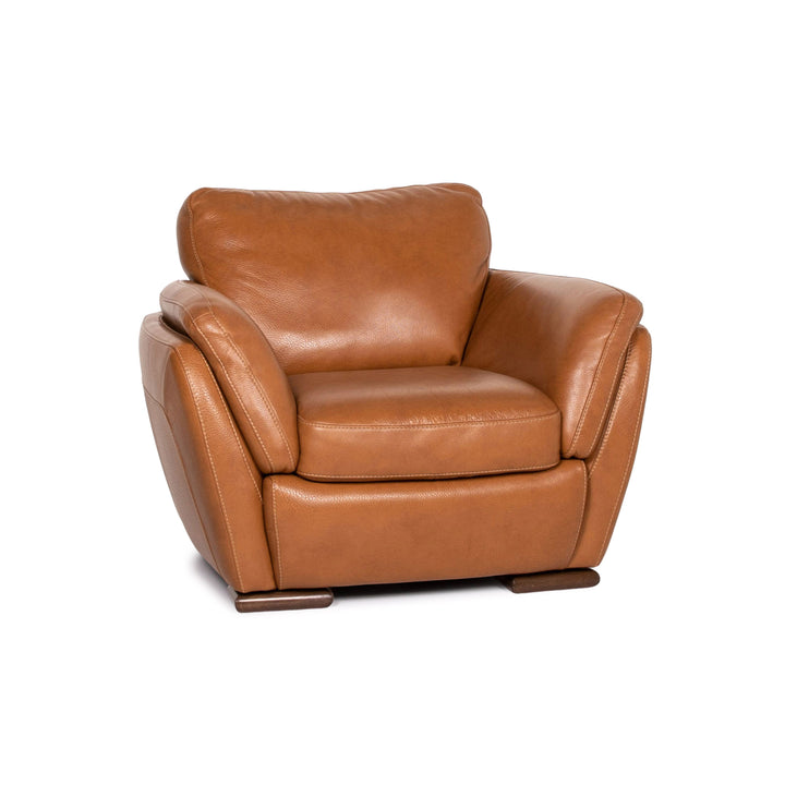 Natuzzi Editions Leder Sofa Cognac Braun #14404