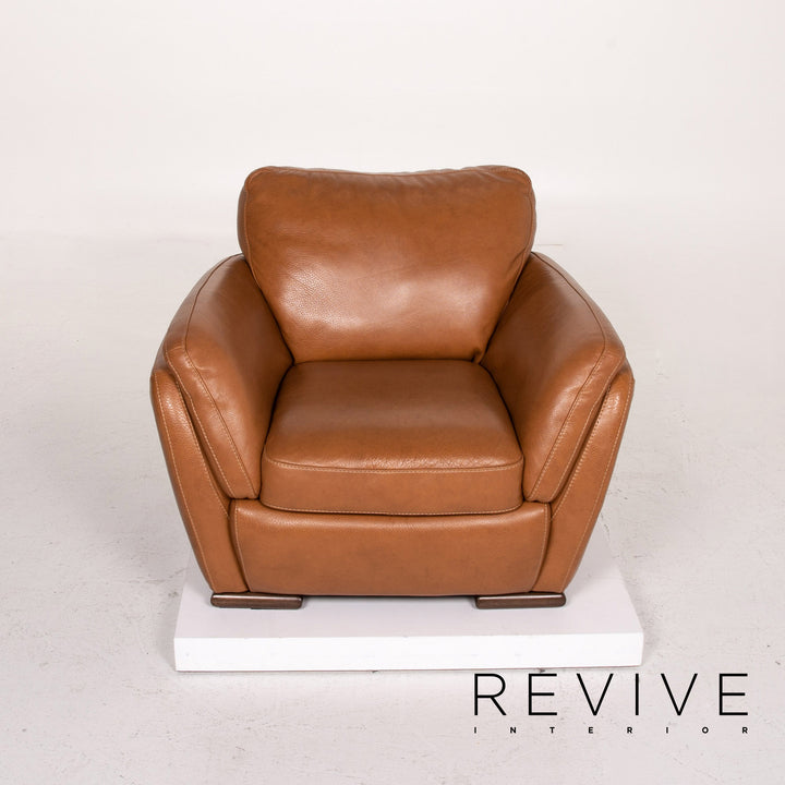 Natuzzi Editions Leder Sofa Cognac Braun #14404