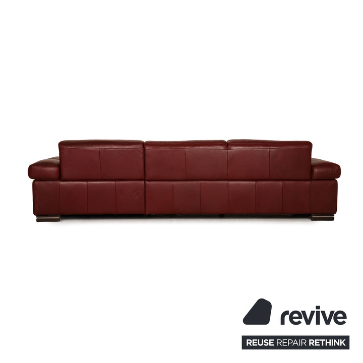Natuzzi Leder Ecksofa Bordeaux Rot Sofa Couch