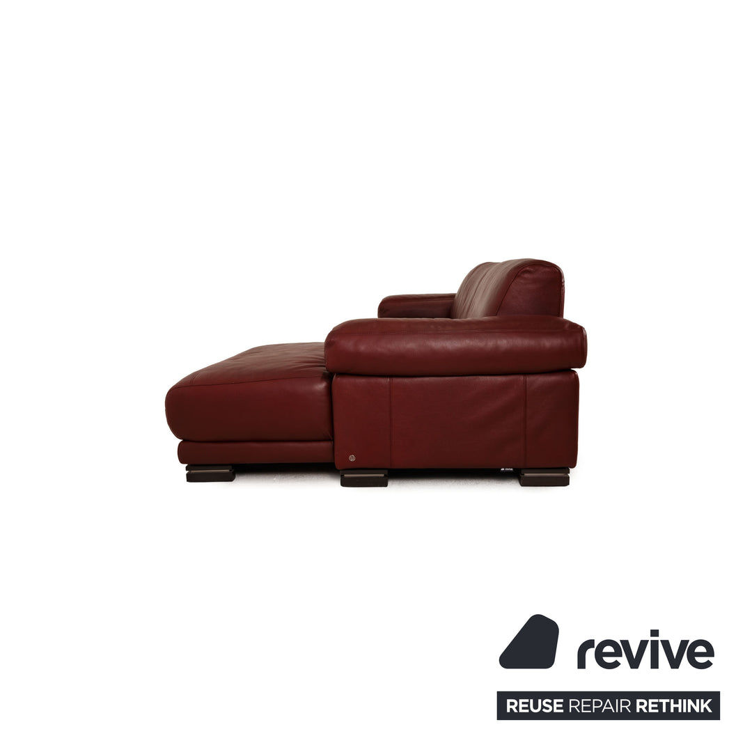 Natuzzi Leder Ecksofa Bordeaux Rot Sofa Couch