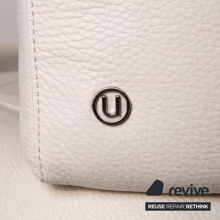 Natuzzi canapé d'angle en cuir blanc canapé #14501