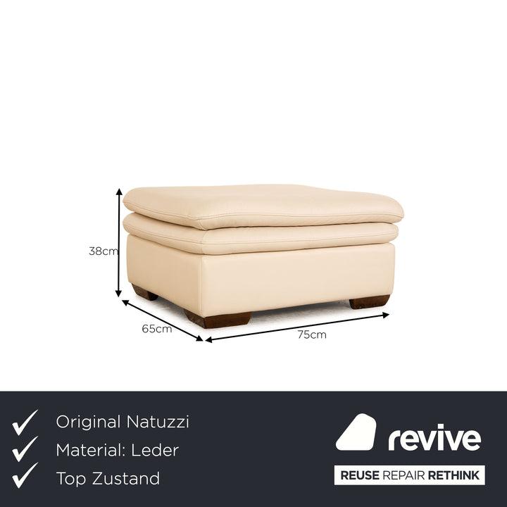 Tabouret en cuir Natuzzi crème
