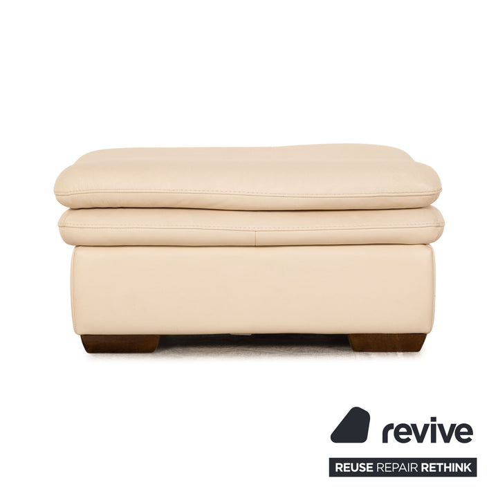 Tabouret en cuir Natuzzi crème