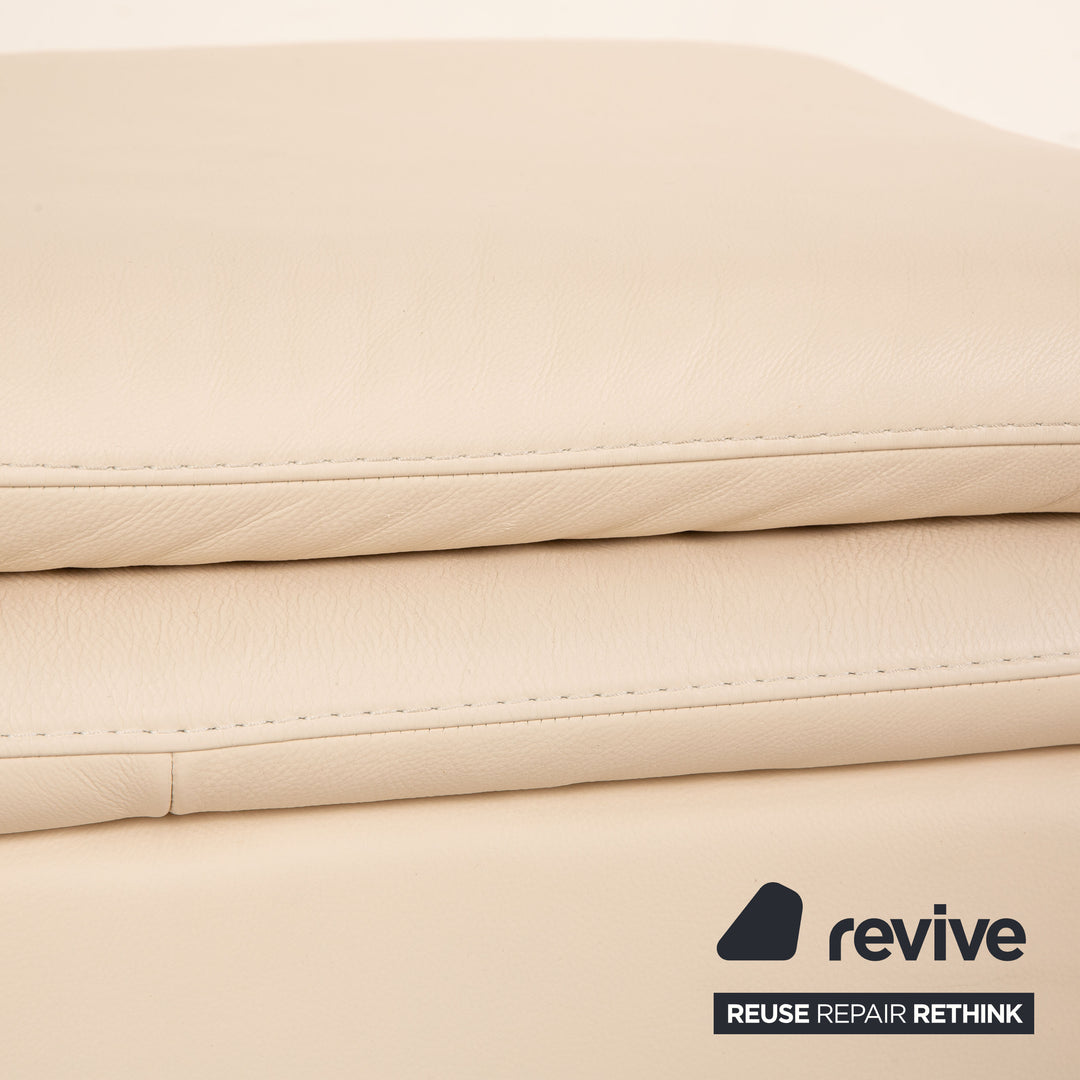 Tabouret en cuir Natuzzi crème
