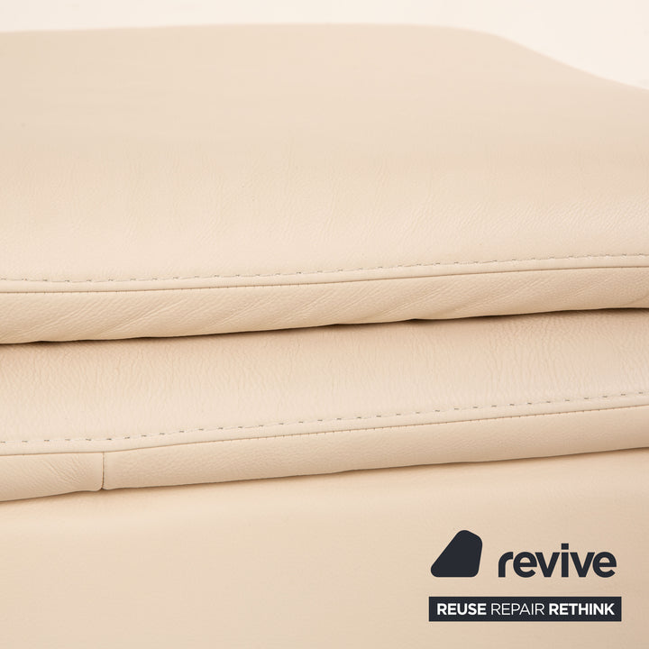 Tabouret en cuir Natuzzi crème