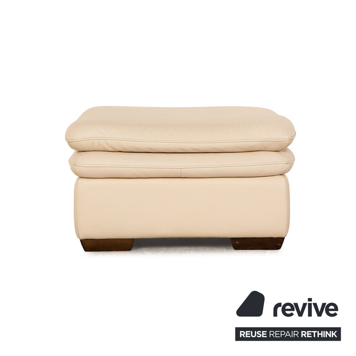 Tabouret en cuir Natuzzi crème