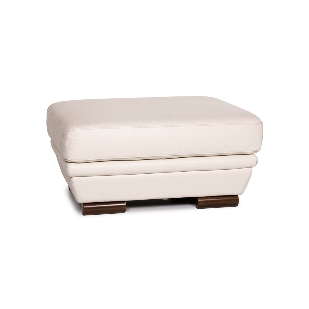 Natuzzi Leder Hocker Creme Ottoman #14242