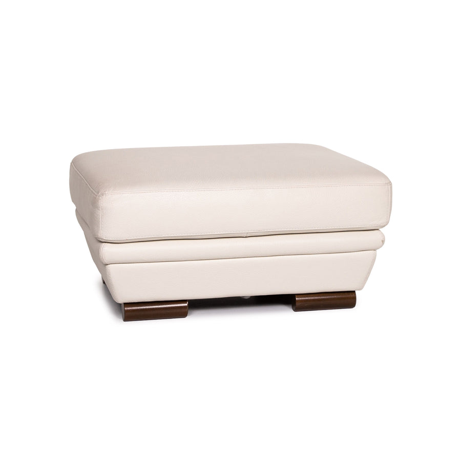 Natuzzi Leder Hocker Creme Ottoman #14242